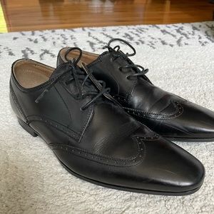 Men’s Aldo 10.5 Wingtip Black Leather Dress Shoes